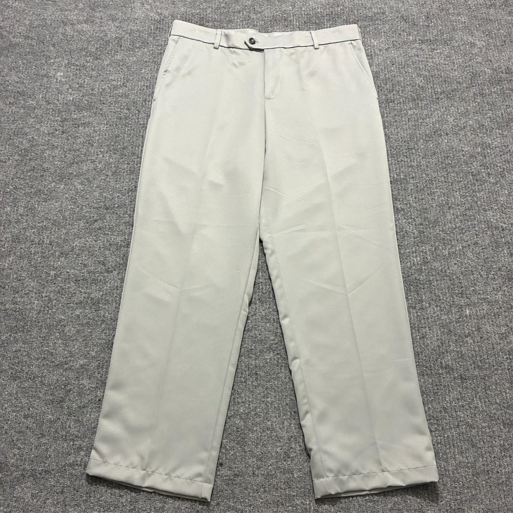 IZOD Golf Mens Chino‎ Pants Size 34x29 Gray Classic Fit Flat Front Mid Rise